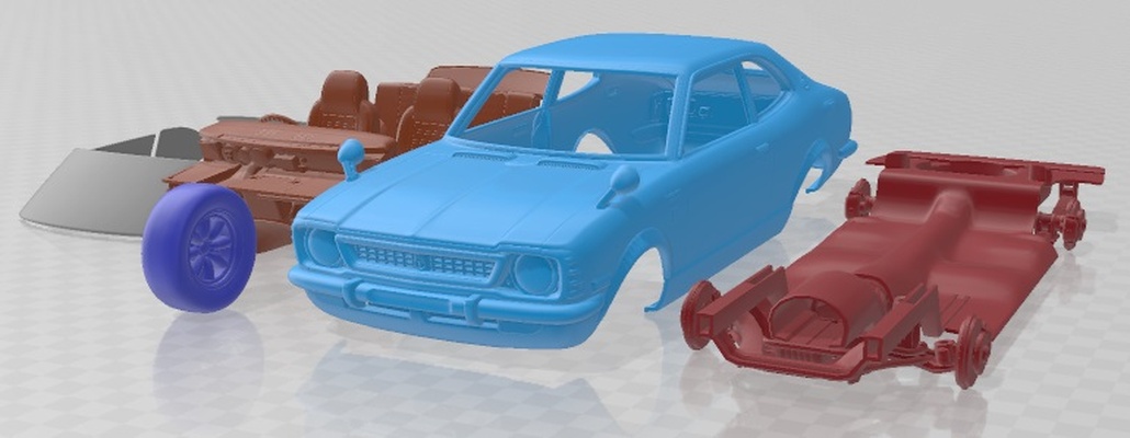 toyota corolla te27 levin yazdırılabilir araba oyun yuva ölçülü tamiya rc miniz hobi mikro döküm 3d print model - Mito3D