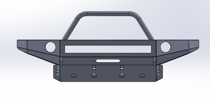 toyota fj cruiser front aluminium bumper Gadget offroad fabrication 3d print model - Mito3D