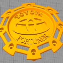 toyota fortuner wheel caps vehicles cars suv hub cap logo floating 3d print model - Mito3D