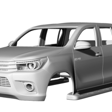Toyota Hilux 4 kapılar 2016 324mm ölçek vücut 1 10 Nissan cip Chevrolet Ford Vaterra eksenel traxxas 10th devriye gezmek 3d print model - Mito3D