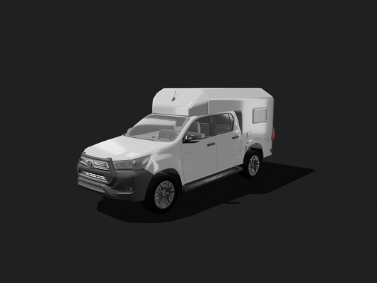 toyota hilux cabina camper modelo 3d parà avventure personalizzato avventura esplorazione n campeggio 3dmodeling fai fuori strada campermods caravan 3d print model - Mito3D