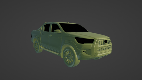 toyota hilux invincible facelift 2021 3d printing toyota hilux invincible facelift 2021 vehicle automobile pickup truck model design cad engineering automotive parts customization prototyping additive manufacturing technology diy hobby  3d print model - Mito3D