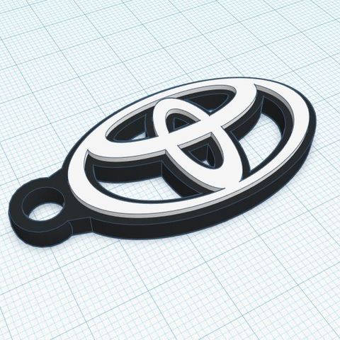 toyota key ring 2 colours various corolla hiace supra starlet aygo yaris jannie rav4 prius gt86 landcruiser hilux keychain wrenches keys jewel lukewarm solid model thing bicolour 3D print model - Mito3D
