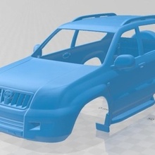 Toyota arazi kruvazör Prado 120 3 kapı 2009 yazdırılabilir vücut araba oyun çayır yuva ölçülü Tamiya 3d print model - Mito3D