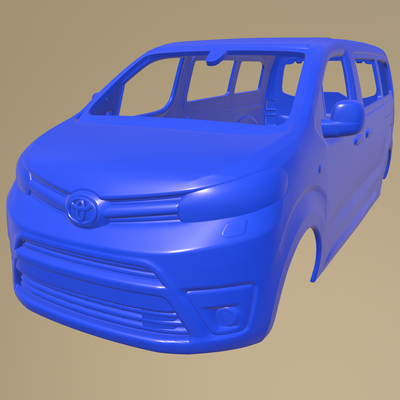 toyota proace verso 2016 imprimível carro corpo fenda 1 10 separado partes escalextrico tamiya rc miniz rastejante kyosho axial traxxas micro 3d print model - Mito3D