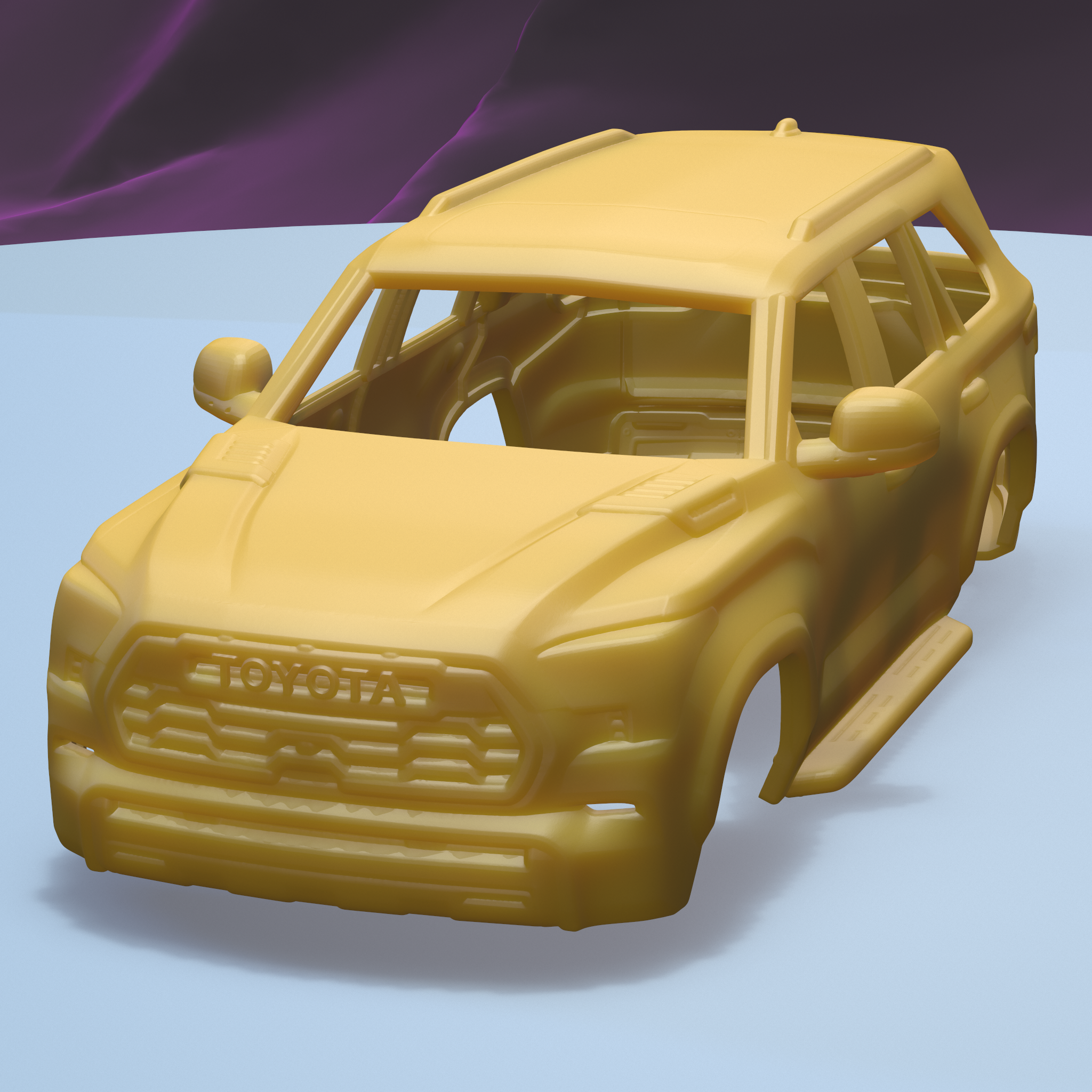 toyota secoya 2023 1 24 imprimible coche vehiculo cuerpo juego espacio scalextric tamiya rc miniz controlar tractor ninco kyosho scx axial 3D print model - Mito3D