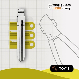 toyota toy43 corte guías lishi abrazadera cerrajero herramientas llave cortador plastico alturas 3d print model - Mito3D