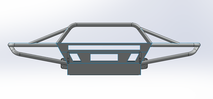 toyota tundra front metal bumper trd 3d print model - Mito3D