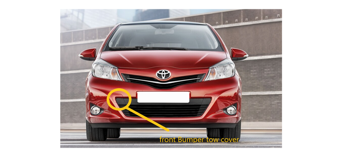 toyota yaris 2011-2014 front bumper tow cover 2 piece 3d print model - Mito3D