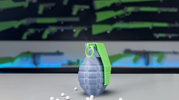 juguetes granada pistola juguete 3d print model - Mito3D