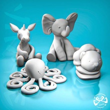 toys kids low poly easy ender art toy game yiixpe setting sculpture statue stl obj desk home print 3dprinter model decoration resin sla kid elephant cow octopus lion animals animal baby 3d print model - Mito3D