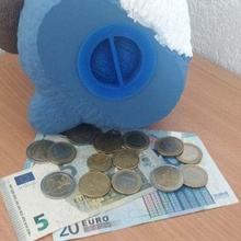 tpu domuzcuk banka tıpa şapka köşeler madeni para dolar Euro birimi kumbara konteynerler 3d print model - Mito3D