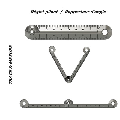 iz tabi r alçı esnek raportör d 39 açıları porte cl parlamak soru trac ölçü izci ligne droit 3d print model - Mito3D