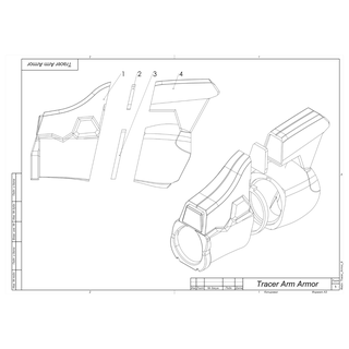 Tracciante braccio armatura overwatch stampabile 3d modello stl + cad bundle commerciale uso 3d print model - Mito3D