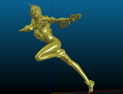 Tracciante figura importato sketchfab azione figure figurina scolpire scultura traccianti pistole giocattolo gioco Accessori 3d print model - Mito3D