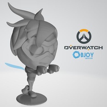 tracer overwatch figurine objoy creation game bobblehead figure fun pop 3d print model - Mito3D