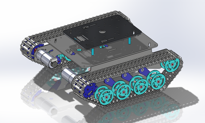 rastreado móvil robot tanque chasis oruga robótica 3d print model - Mito3D