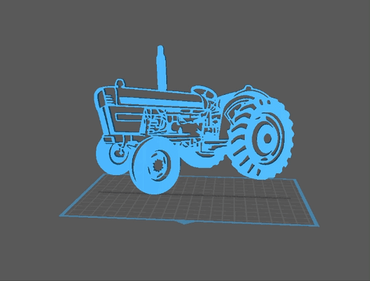 tracteur david marrón arte modificación 3d máquinas agrícola r plique lismo 3d print model - Mito3D