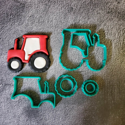tractor cookie cutter farm excavator construction site fondant cakes cake cookies 3d print model - Mito3D