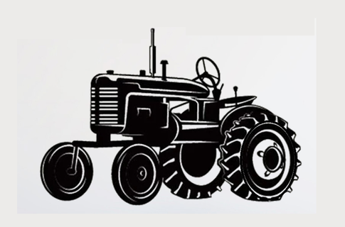 tractor silhouette art wall decor 3d print model - Mito3D