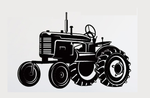 tracteur silhouette art mur décor 3d print model - Mito3D