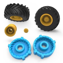 tractor tire mold rough terrain truck wheel scale car double diecast toy vehicle cars rc part offroad 4x4 heavyduty heavy suv 3d print model - Mito3D
