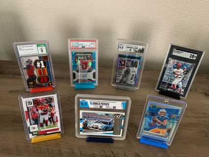 trading card display stand holder top loader one touch psa bgs beckett sgc hga csg business sports cards pokemon football baseball 3d print model - Mito3D
