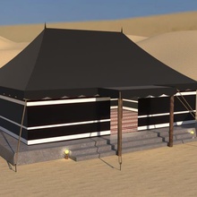 traditionnel arabe safari tente architecture rétro bâtiment golfe saoudien émirats Qatar Saoudite culture désert sable bahreïn Koweit maison extérieur Sahara 3d print model - Mito3D