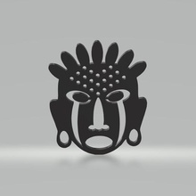 tradicional africano decorativo parede mascarar tribal stl cnc arte decoração suporte casa escritório feliz ender rede liquidificador gravação medosa flor antigo 3d print model - Mito3D