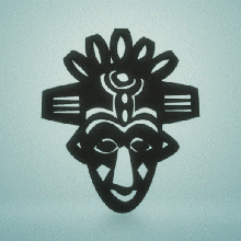 tradicional africano pared imagen Arte colgar contento felicidad tribal decoración 3d print model - Mito3D