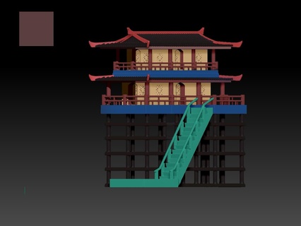 tradicional chino casa China arquitectura hogar 3d print model - Mito3D