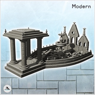 traditional fountain columns large basin 11 - modern ww2 ww1 world war diaroma wargaming rpg building architecture tabletop miniatures scenery wargame game terrain house accessories normandy western baroque contempory flames yankee walking crisis bolt 3d print model - Mito3D