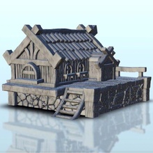 traditional house stone plateform 3 - medieval flames war bolt action saga dba age sigmar warhammer architecture modern empire thumbnails building scenery wargame figures game land games accessories 3d print model - Mito3D