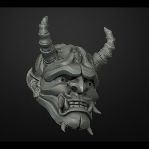 traditionell japanisch hannya Maske oni Samurai 3d drucken Modell Sammlung Dekoration Cosplay Maskerade Spiel Festival Dämon 3D print model - Mito3D