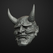 traditional japanese hannya mask oni samurai 3d print model collection decoration cosplay masquerade game festival demon myths ghost of tsushima 3d print model - Mito3D