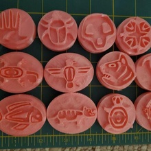 traditional native american symbols stamps clay play-doh themed collection playdoh indian 3d print model - Mito3D