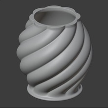 traditional spiral pot home art design decoration architecture house inside outside 3d print model - Mito3D