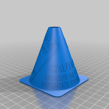 traffic cone - warning sign kicking version art caution signs logos 3d print model - Mito3D