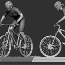 trail bike trophy - girl cycling sport art 3d print model - Mito3D