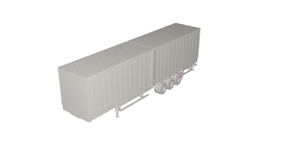 reboque envio Entrega vazio frete caminhão veículo transporte logístico industrial carro carga armazenamento ampla pesado logística recipiente indústria caixa 3d print model - Mito3D