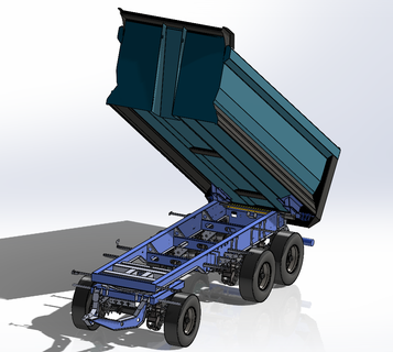 trailer dump truck dorse damper chassis ase load gooseneck dumps 3d 3 boyutlu - 3d print model - Mito3D