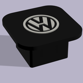 trailer hitch cover vw car auto lid accessories decoration details protection 3d print model - Mito3D