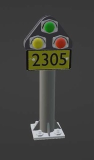 entrenar ferrocarril señal gratis pista entrenar señal ferrocarril gratis mano estación diorama modelo eje 3d print model - Mito3D