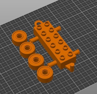 train support wheel 3d print model - Mito3D