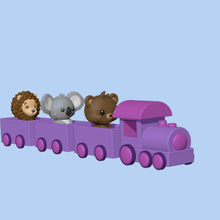 treno animali incluso arte carina divertimento giocattolo art toy 3d modello sculture miniature cartone animato 3d print model - Mito3D