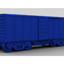 train boxcar - 32mm scale s-gauge box car warmachine tabletop gaming 3d print model - Mito3D