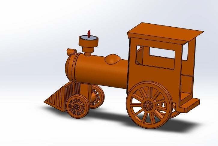 trem vela suporte candelabro modelo porta velas Chá leve brinquedo tren decoração 3D print model - Mito3D