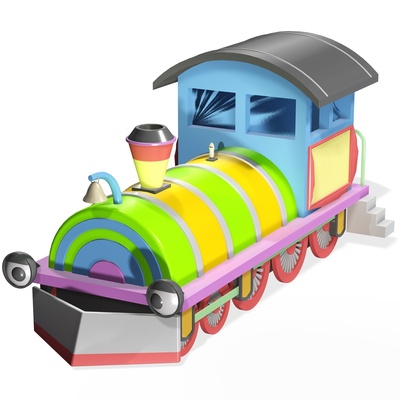 train poly head hatchback wheels car preschool child kids cartoon cars collection ambulance police sedan 3d print model - Mito3D