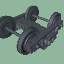 entrenar rueda giratorio maquinaria motor ruedas vehiculos carril pista 3d print model - Mito3D