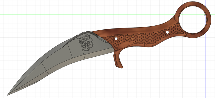 Treinamento faca punhal karambit 3d print model - Mito3D